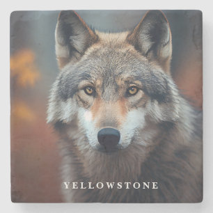 Marble Stone Coaster-Yellowstone Wolf Stone Coaster