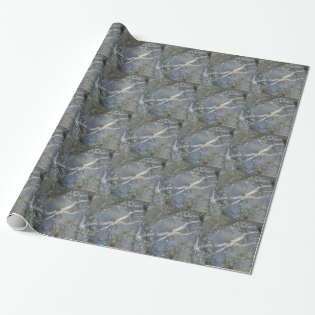 Marble Stone Grey Wrapping Paper (Unrolled)