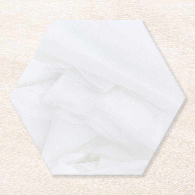 Marble Stone Hexagon Paper Coaster (Front)