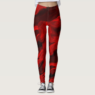 Marble Stone Look Blood Red Leggings