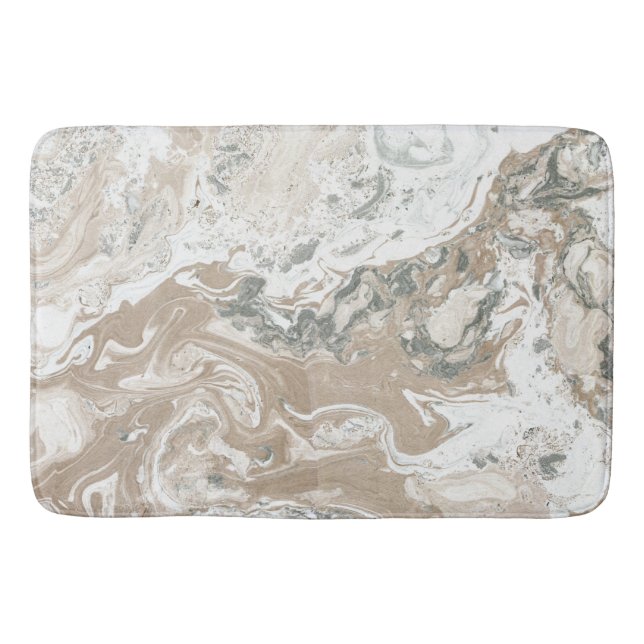 Marble Stone Luxury White Beige Ivory Grey Bath Mat (Front)
