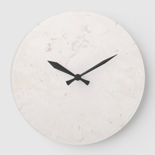 Marble Stone Neutral Tile Natural Background Blank Large Clock (Front)