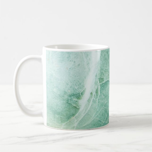 Marble stone pattern, green texture. coffee mug (Left)