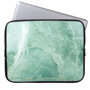 Marble stone pattern, green texture. laptop sleeve