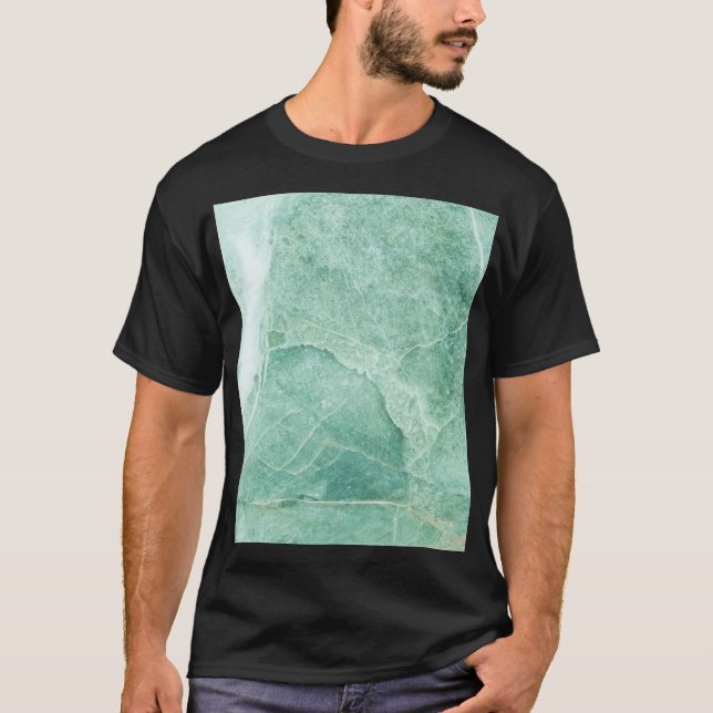 Marble stone pattern, green texture. T-Shirt (Front)