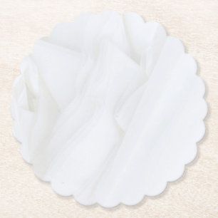 Marble Stone Scalloped Round Paper Coaster