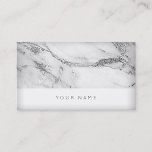 Marble Stone Silver White Gray Vip Business Card