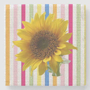 Marble Stone Sunflower Stone Coaster