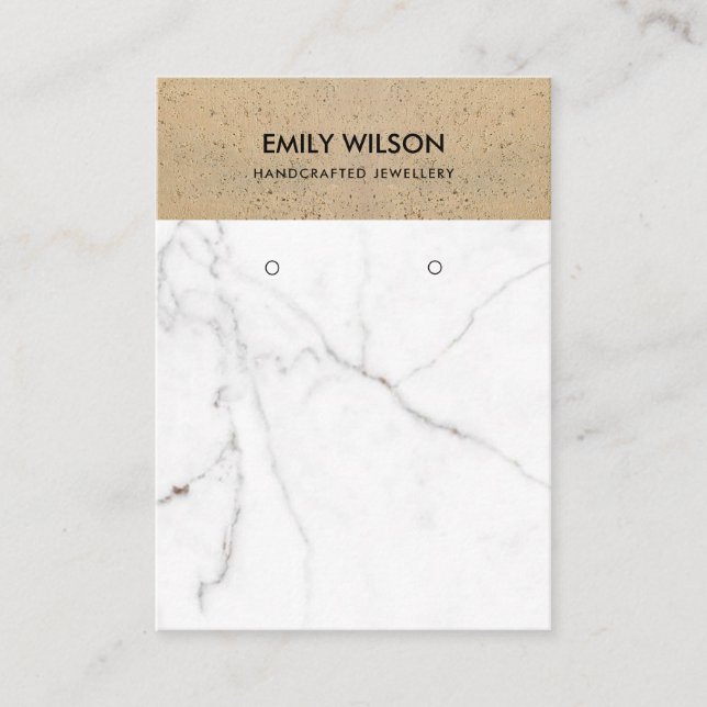 MARBLE STONE TERRACOTTA TEXTURE EARRING DISPLAY BUSINESS CARD (Front)