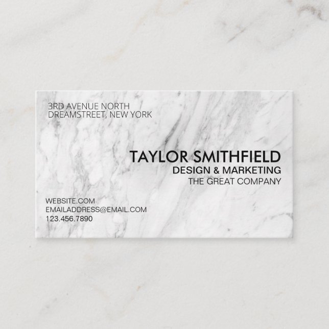 Marble Stone Trendy Minimal Professional Business Card (Front)