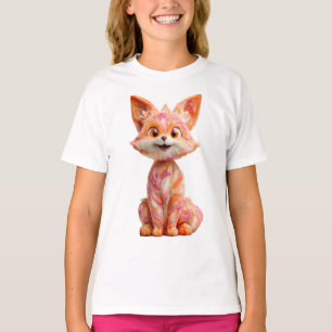 Marble Swirl Pastel Fox Kids T-Shirt