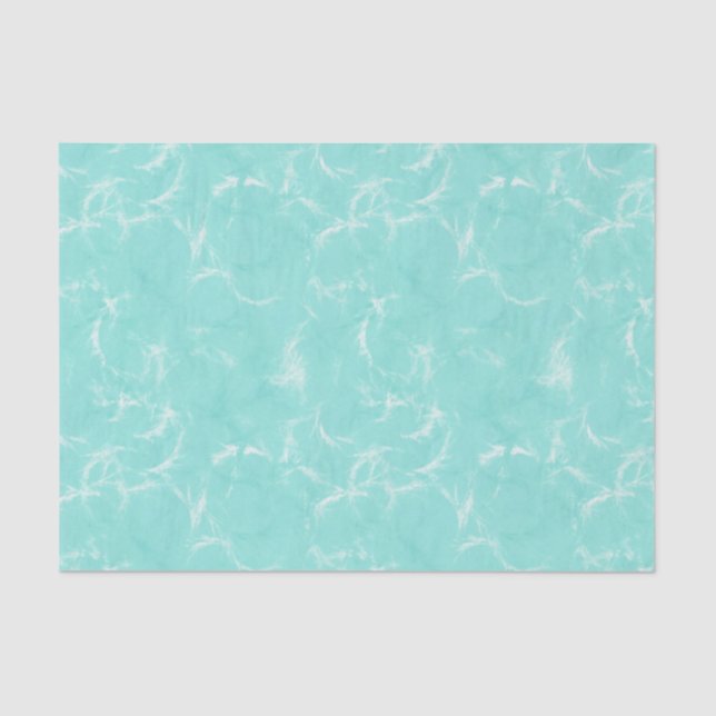Marble swirl print, aqua / robin's egg blue tissue paper (Front)