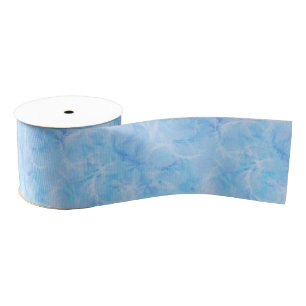 Marble swirl print - sky blue grosgrain ribbon