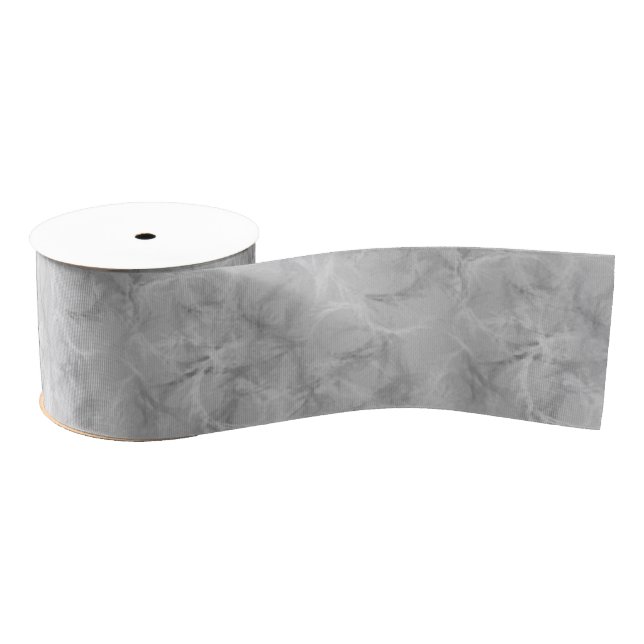 Marble swirl print - soft grey grosgrain ribbon (Spool)