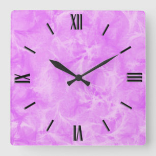 Marble swirl print - soft violet square wall clock