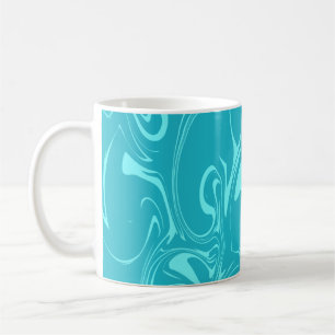 Marble Swirl Texture - Dark and Bright Blue Tones  Coffee Mug