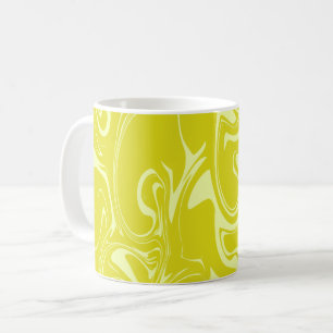 Marble Swirl Texture - Dark and Bright Yellow Tone Coffee Mug