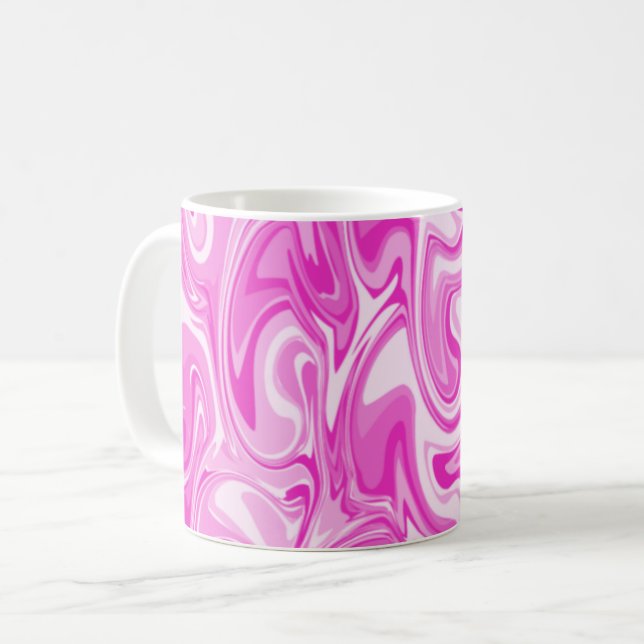 Marble Swirl Texture - Pink Tones  Coffee Mug (Front Left)