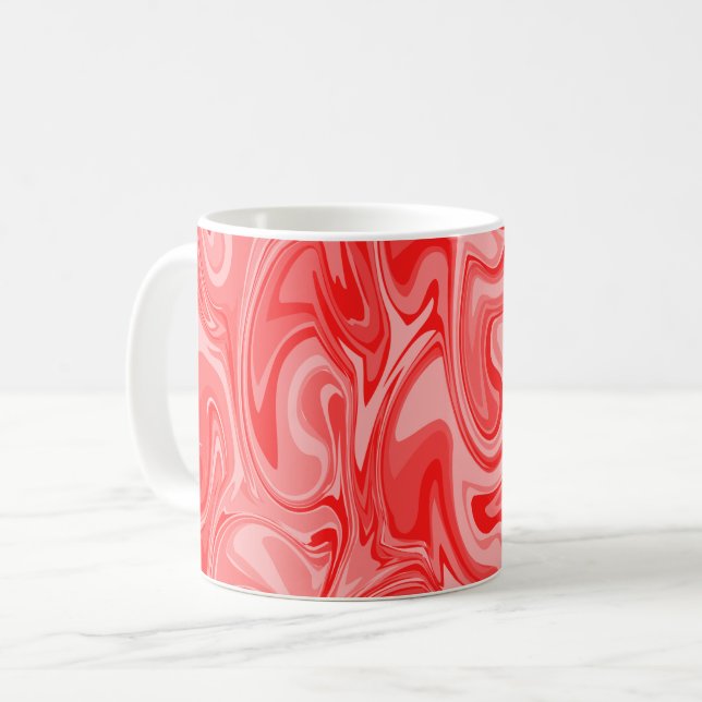 Marble Swirl Texture - Red Tones  Coffee Mug (Front Left)