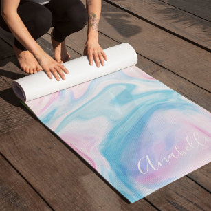 Marble Swirls Om Symbol Yoga Mat