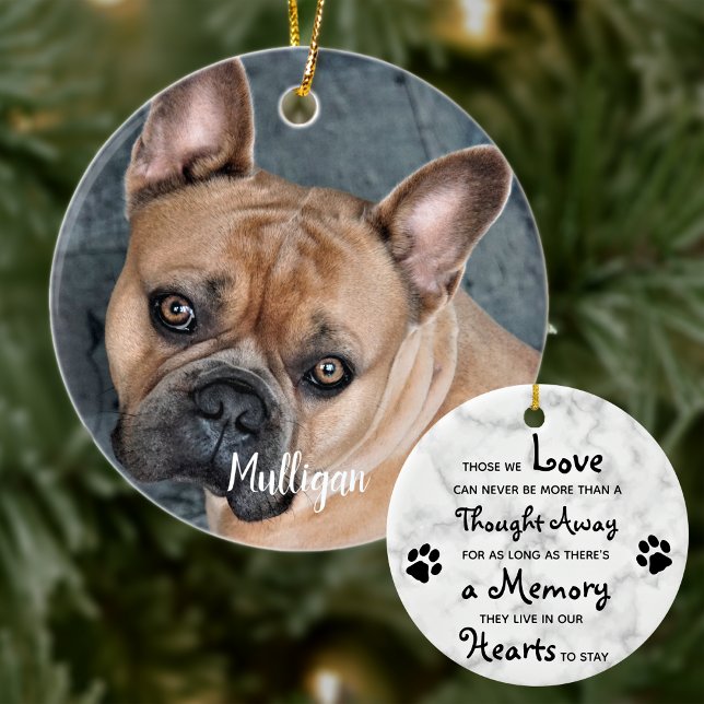 Marble Sympathy Quote Dog Photo Pet Memorial Ceramic Tree Decoration (Creator Uploaded)
