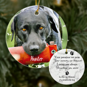Marble Sympathy Quote Pet Photo Memorial Ceramic Tree Decoration