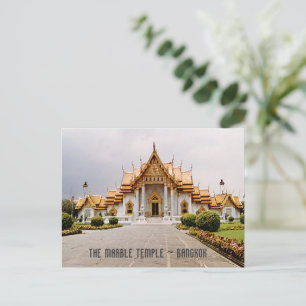 Marble Temple of Gold over Khmer Lion Bangkok Card