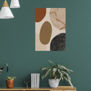Marble Texture Abstract Shapes Art Poster   Luxe E