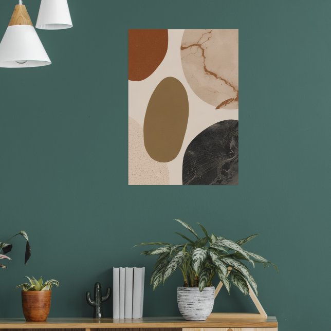 Marble Texture Abstract Shapes Art Poster | Luxe E (Living Room 1)