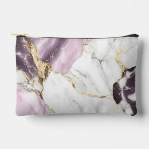 Marble texture background with a luxurious accessory pouch