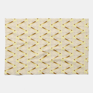 Marble texture collage with gold diagonal metallic tea towel
