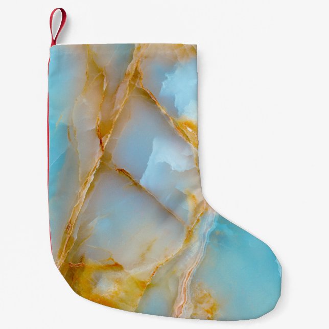 Marble texture, colourful onyx interior. small christmas stocking (Front)