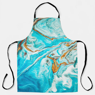 Marble texture. Eastern technique. Contemporary ar Apron