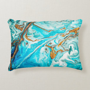 Marble texture. Eastern technique. Contemporary ar Decorative Cushion