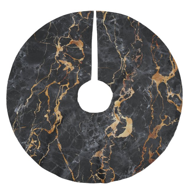Marble Texture: Elegant Stone Surface. Brushed Polyester Tree Skirt (Front)