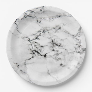 Marble texture paper plate