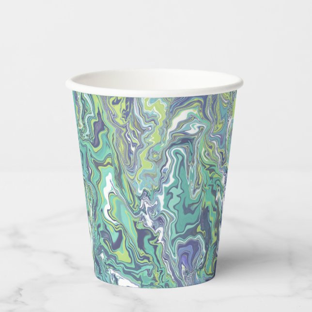 Marble Texture Pattern Cute   Paper Cups (Front)