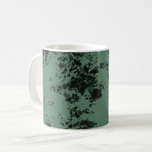 Marble texture pattern in black and green coffee mug