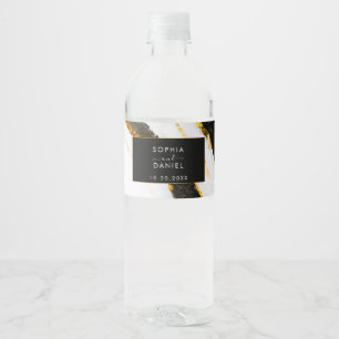 Marble Texture Water Bottle Label