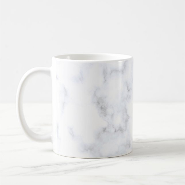 Marble texture white pattern coffee mug (Left)