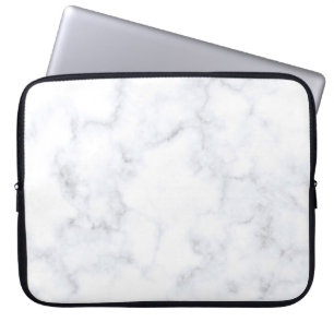 Marble texture white pattern laptop sleeve