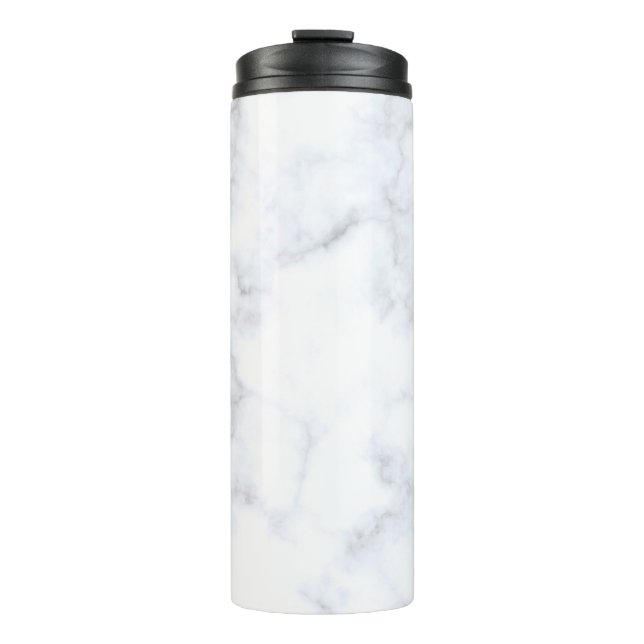 Marble texture white pattern thermal tumbler (Front)