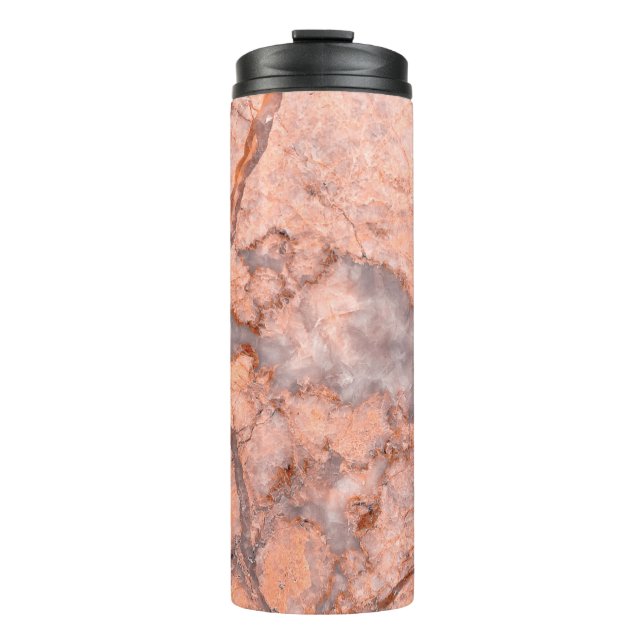 Marble texture white pattern thermal tumbler (Front)