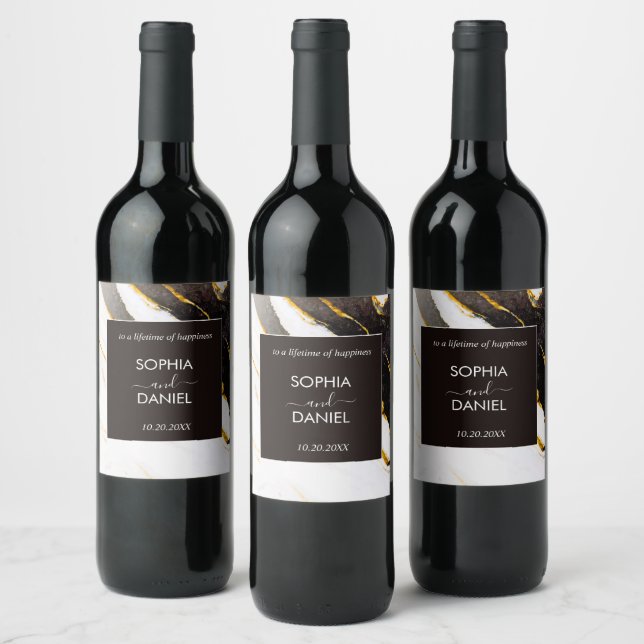 Marble Texture Wine Label (Bottles)
