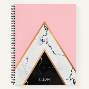 Marble Texture With Golden Lines Notebook