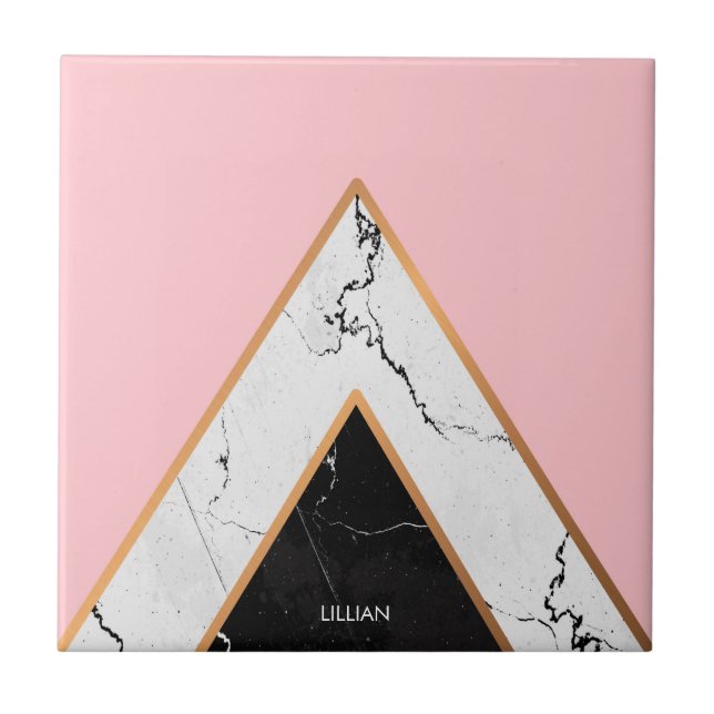 Marble Texture With Golden Lines Tile (Front)