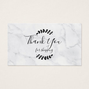 Marble Thank You For Shopping Discount Card
