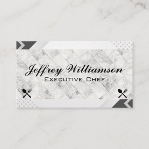 Marble Tiles   Wood   Silverware Culinary Logo Business Card