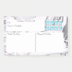 Marble to-do list with water tracker post-it notes