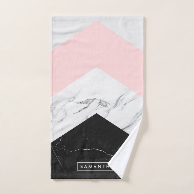 Marble Triangles Bath Towel Set (Hand Towel)